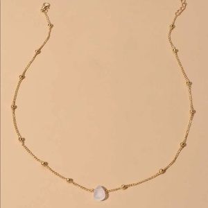 Gold chain crystal water drop chocker necklace